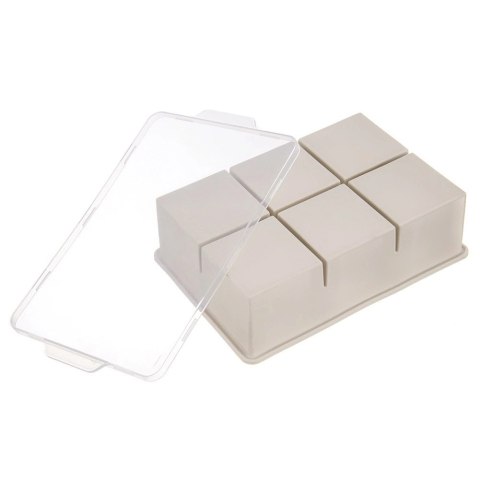 Forma do Kostek Lodu ORION XXL z Pokrywką Silikonowa Beżowa 6 szt.