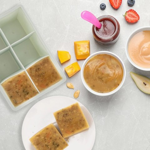 Forma do Kostek Lodu ORION XXL z Pokrywką Silikonowa Zielona 6 szt.