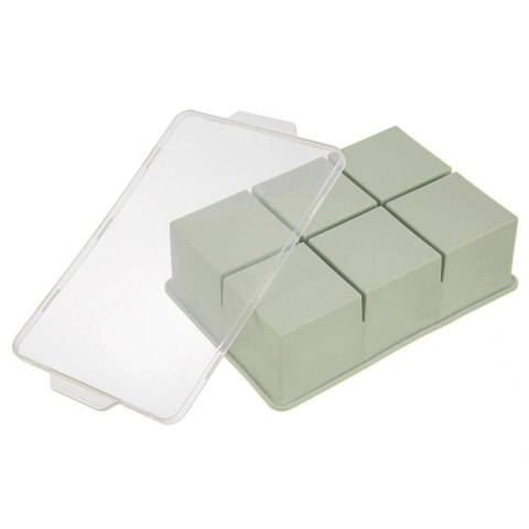 Forma do Kostek Lodu ORION XXL z Pokrywką Silikonowa Zielona 6 szt.