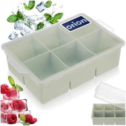 Forma do Kostek Lodu ORION XXL z Pokrywką Silikonowa Zielona 6 szt.