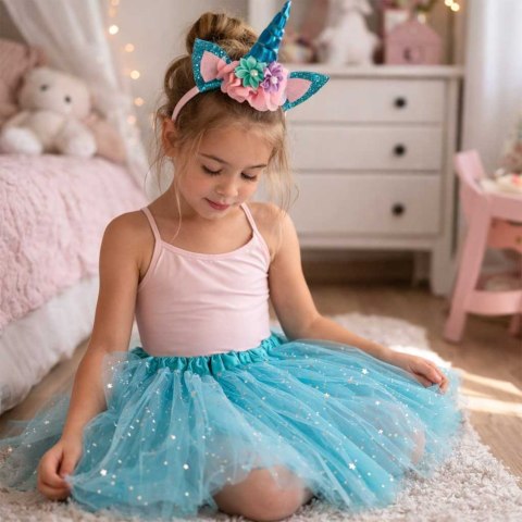 Kostium strój karnawałowy przebranie Jednorożec opaska+ spódniczka niebieski 3-6lat Kik Sp. z o. o. Sp. k.