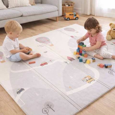 Mata edukacyjna piankowa dwustronna składana 150x200cm balony ulica Kik Sp. z o. o. Sp. k.