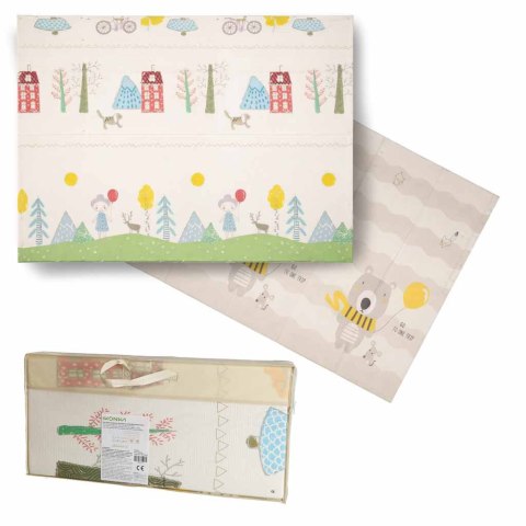 Mata edukacyjna piankowa dwustronna składana 150x200cm drzewa misie Kik Sp. z o. o. Sp. k.