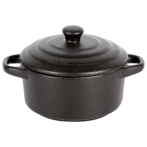 Miseczka do Zapiekania 450 ml Porcelanowa Czarna z Pokrywką VILDE