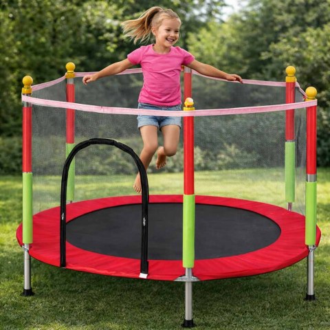Trampolina do domu ogrodu dla dzieci siatka piłki 140cm 55inch czerwona Kik Sp. z o. o. Sp. k.