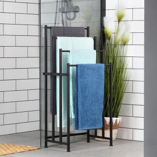 Wieszak na Ręczniki Stojący VILDE Metalowy LOFT 4 Poprzeczki 94,5 cm