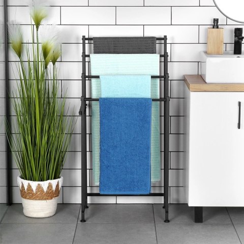 Wieszak na Ręczniki Stojący VILDE Metalowy LOFT 4 Poprzeczki 94,5 cm
