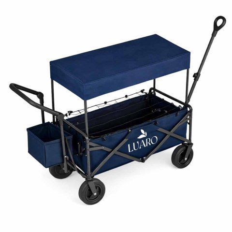 Wózek transportowy LUARO plażowy składany z daszkiem i siatką granatowy Kik Sp. z o. o. Sp. k.