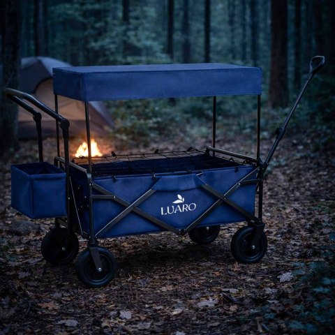 Wózek transportowy LUARO plażowy składany z daszkiem i siatką granatowy Kik Sp. z o. o. Sp. k.