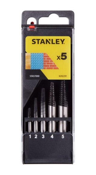 ZESTAW WYKRĘTAKÓW DO ZERWANYCH ŚRUB M3-M18, 5 SZT. STANLEY