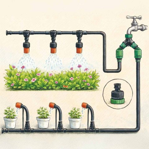 Zraszacz ogrodowy LUARO kurtyna wodna mgiełka system nawadniania 25m Kik Sp. z o. o. Sp. k.