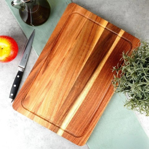 Deska Akacjowa EXCELLENT HOUSEWARE 37 x 25 cm z Rowkiem do Krojenia