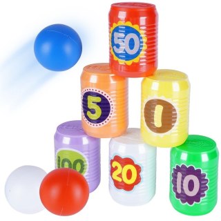 Gra Zabawa Zbijanie Rzucanie do Puszek Zręcznościowa FREE & EASY 9 el.