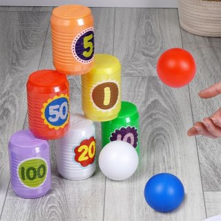 Gra Zabawa Zbijanie Rzucanie do Puszek Zręcznościowa FREE & EASY 9 el.