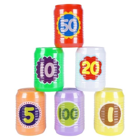 Gra Zabawa Zbijanie Rzucanie do Puszek Zręcznościowa FREE & EASY 9 el.