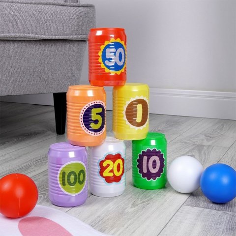 Gra Zabawa Zbijanie Rzucanie do Puszek Zręcznościowa FREE & EASY 9 el.