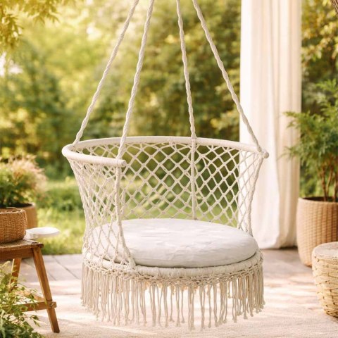 Huśtawka ogrodowa bocianie gniazdo z oparciem ogrodowa szare 80 cm 150 kg Kik Sp. z o. o. Sp. k.