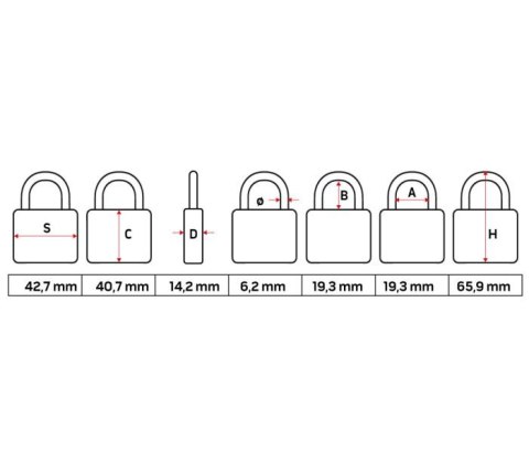 KŁÓDKA DO SZAFKI NA SZYFR, 66*43*22MM NEO