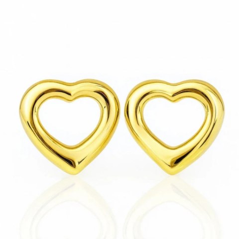 Kolczyki ze stali szlachetnej platerowane 14k złotem, zapięcie sztyfit KST3435