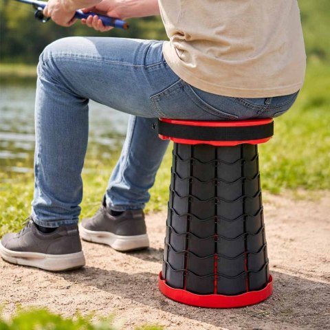 Krzesło składane taboret teleskopowy turystyczny przenośny czerwony 200kg Kik Sp. z o. o. Sp. k.