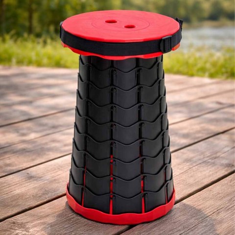 Krzesło składane taboret teleskopowy turystyczny przenośny czerwony 200kg Kik Sp. z o. o. Sp. k.