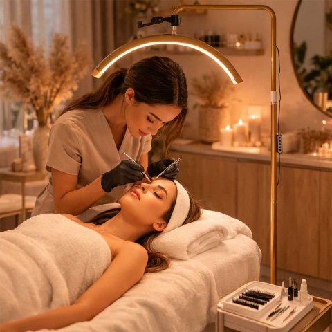 Lampa do przedłużania rzęs LED 36W regulowana kosmetyczna bezcieniowa łuk złota Kik Sp. z o. o. Sp. k.