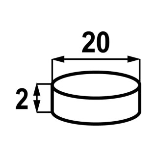MAGNES NEODYMOWY OKRĄGŁY STAHL 20*2MM SAMOPRZYLEPNY 2SZT UN