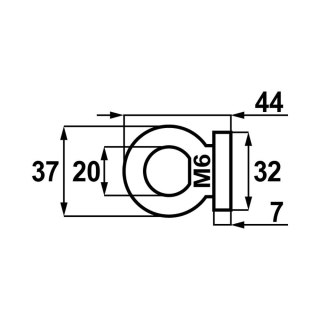 MAGNES NEODYMOWY OKRĄGŁY Z OCZKIEM M6 32*7MM UN