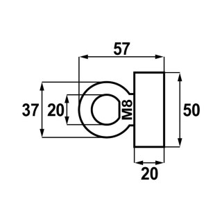 MAGNES NEODYMOWY OKRĄGŁY Z OCZKIEM M8 50*20MM UN