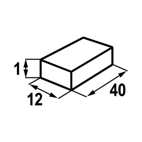 MAGNES NEODYMOWY PROSTOKĄTNY STAHL 40*12*1MM SAMOPRZ. 2SZT UN