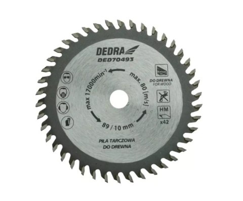 PIŁA TARCZOWA DO DREWNA 42Z ŚR.89*10MM DEDRA