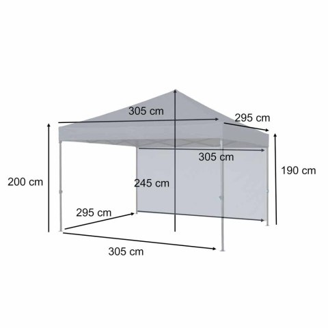 Pawilon ogrodowy LUARO namiot imprezowy handlowy altana 3x3 m czarny Kik Sp. z o. o. Sp. k.