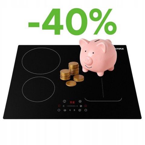 Płyta indukcyjna zabudowy 60cm BH-04MFZIN BOOST TIMER FLEX ZON PÓL 2+3 VIVAX