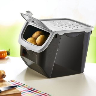 Pojemnik na Warzywa Owoce z Pokrywą Wentylacją Szary Solidny ORION 12 l