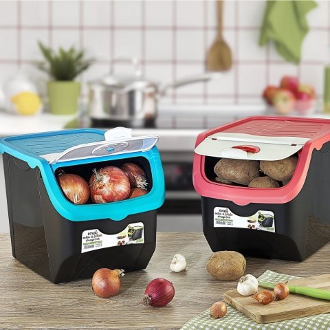 Pojemnik na Warzywa Owoce z Pokrywą Wentylacją Szary Solidny ORION 12 l