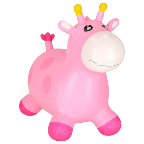 Skoczek dla dzieci do skakania z pompką gumowy różowa żyrafa Kik Sp. z o. o. Sp. k.