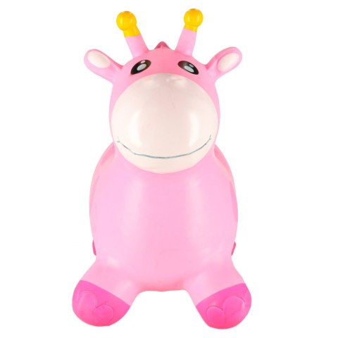 Skoczek dla dzieci do skakania z pompką gumowy różowa żyrafa Kik Sp. z o. o. Sp. k.