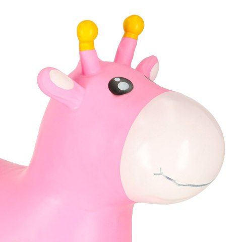 Skoczek dla dzieci do skakania z pompką gumowy różowa żyrafa Kik Sp. z o. o. Sp. k.