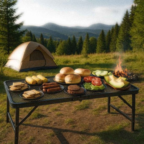 Stół stolik turystyczny LUARO kempingowy cateringowy składany 80 x 66 x 40 cm Kik Sp. z o. o. Sp. k.