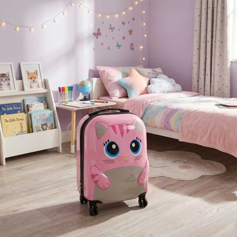 Walizka podróżna dla dzieci bagaż podręczny na kółkach kot różowa Kik Sp. z o. o. Sp. k.