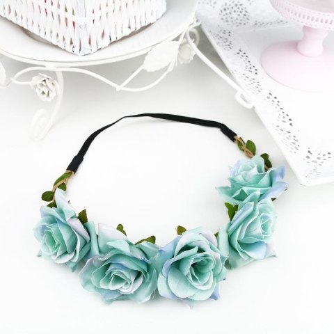 Wianek, opaska do włosów z kwiatów, delikatny wianuszek BOHO W45TUR