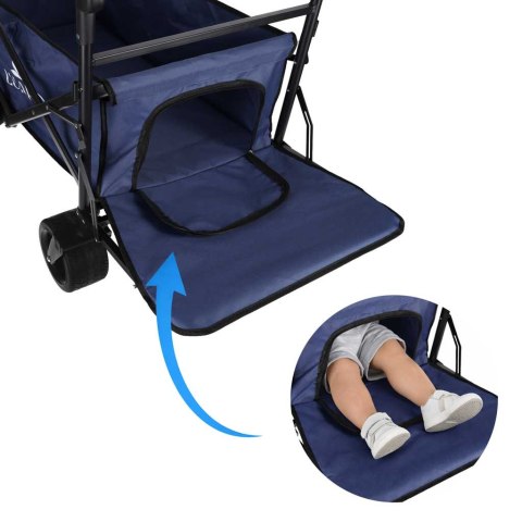 Wózek transportowy LUARO plażowy składany z daszkiem i siatką granatowy Kik Sp. z o. o. Sp. k.