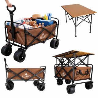 Wózek transportowy LUARO plażowy składany ze stolikiem 2w1 Kik Sp. z o. o. Sp. k.