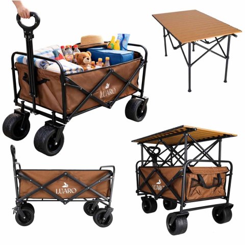 Wózek transportowy LUARO plażowy składany ze stolikiem 2w1 Kik Sp. z o. o. Sp. k.