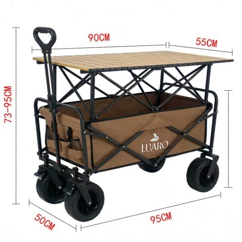 Wózek transportowy LUARO plażowy składany ze stolikiem 2w1 Kik Sp. z o. o. Sp. k.