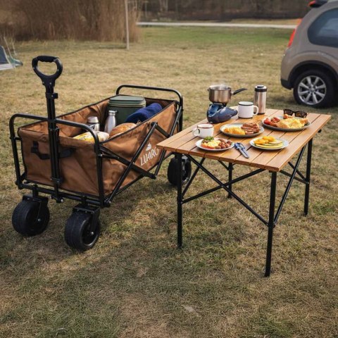 Wózek transportowy LUARO plażowy składany ze stolikiem 2w1 Kik Sp. z o. o. Sp. k.