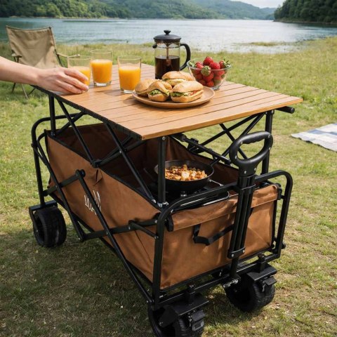 Wózek transportowy LUARO plażowy składany ze stolikiem 2w1 Kik Sp. z o. o. Sp. k.