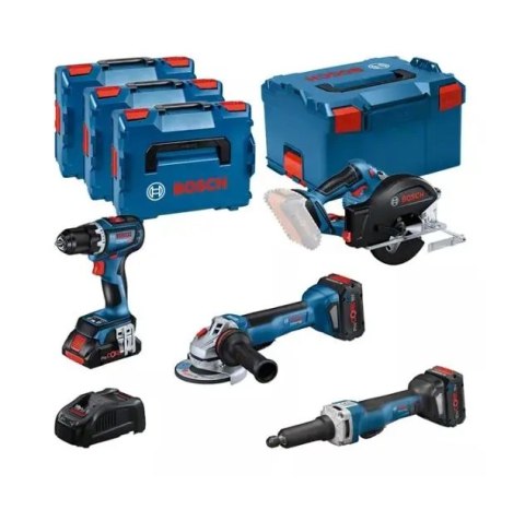 ZESTAW NARZĘDZI 18V GSR+GWS+GKM+GGS 1*4.0AH + 2*5.5AH BOSCH