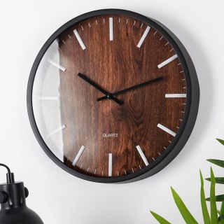 Zegar Ścienny Wiszący Okrągły Czarny Klasyczny do Salonu VILDE 29,5 cm
