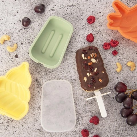 Forma do Lodów ORION Silikonowa Miętowa z Pokrywką Patyczek do Zmywarki